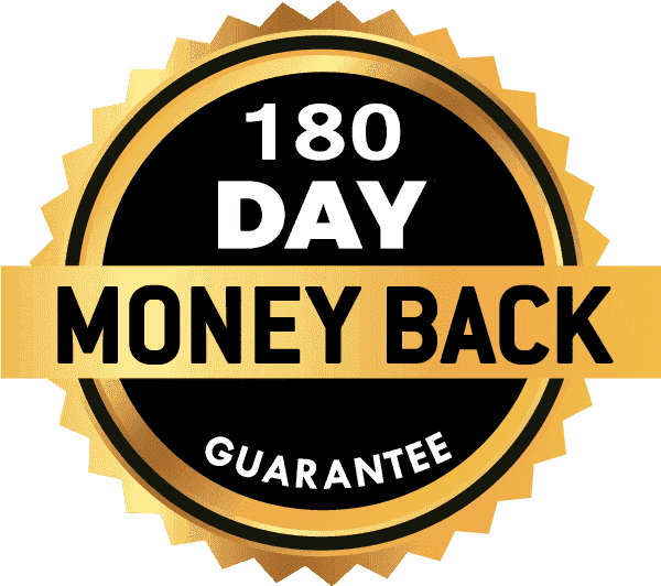 Prosta Peak 180-day money back guarantee badge